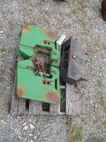 (4) John Deere Suitcase Weights and Bracket