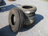 (6) 3 and 4 Rib Front Tractor Tires