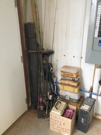 Fishing Poles/Trolling Motor/Tackle Boxes