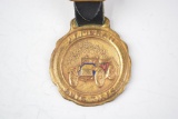 J.F. Moran Auto Tires Company Enamel Metal Watch Fob