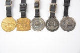 5- Metal Watch Fobs with Automobile graphics
