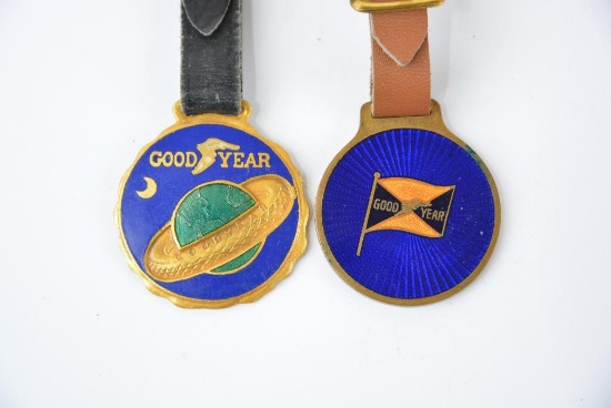 2-Goodyear Tires enamel metal watch fobs