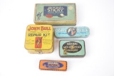 5-Different John Bull Repair metal boxes