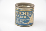 Michelin Mastic Plastic Cement metal can w/paper label w/Bibendum