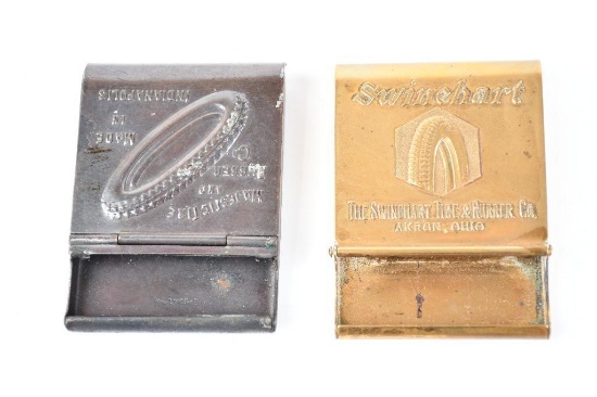 Majestic & Swinehart tires metal match book holders