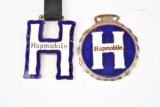 Lot of 2- Hupmobile Automobile Enamel Metal Watch Fobs