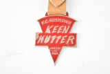 Keen Kutter Hardware Company Enamel Metal Watch Fob