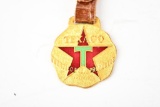 Texaco Petroleum Products Enamel Metal Watch Fob