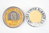 2-Different United States Rubber Employee Photo Badges