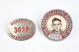 2-Mansfield TIre & Rubber Employee Badges