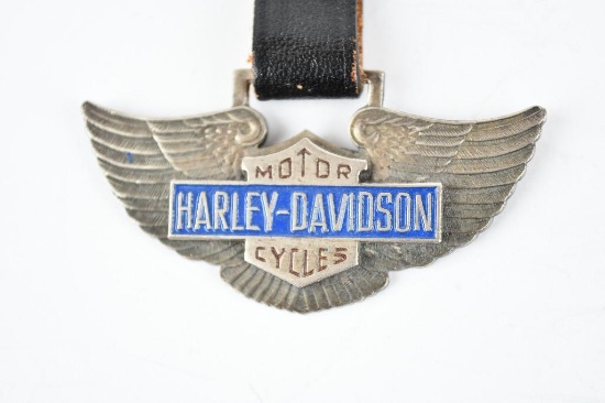 Harley-Davidson Motor Cycles Enamel Metal Watch Fob