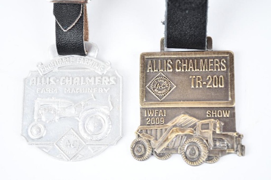 Lot of 2- Allis-Chalmers Farm Machinery Metal Watch Fobs