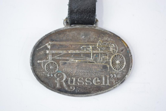 Russell Grader MFG. Company Metal Watch Fob