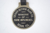 Grand Detour Plow Co. Metal Watch Fob