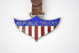 Republic Truck Company Enamel Metal Watch Fob