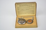Shell Pocket Watch & Watch Fob w/original box