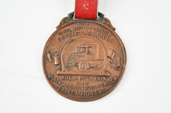 First National Motor Truck Development Tour 1919 Metal Watch Fob