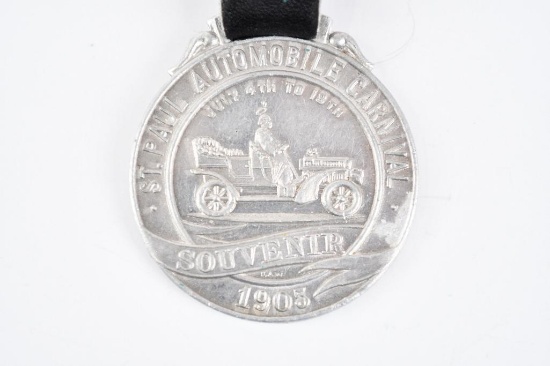 St. Paul Automobile Carnival 1905 Metal Watch Fob