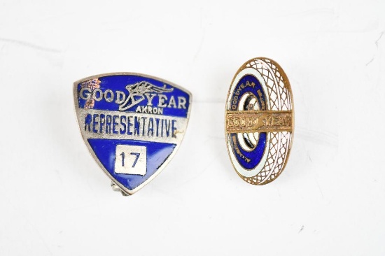 2-Goodyear Enamel Pin Back Button & Hook Button