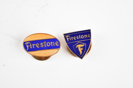 2-Firestone Enamel Button Hold Pins