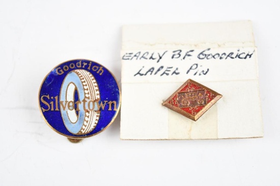 2-B.F. Goodrich Enamel Metal Button Pins