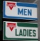 Conoco gas station restroom set ladies & men signs