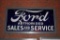 Ford Authorized Sales & Service Porcelain Sign