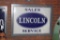 Lincoln Sales & Service Porcelain Sign (TAC)