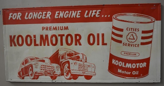 Cities Service Koolmotor Oil w/vehicles Sign (TAC)