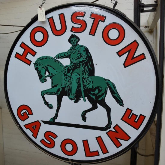 Houston Gasoline w/logo Porcelain Sign (TAC)