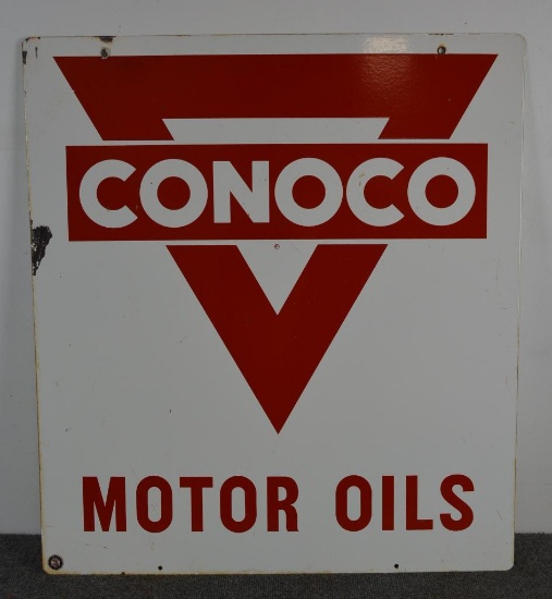 Conoco Motor Oil w/logo Porcelain Sign (TAC)