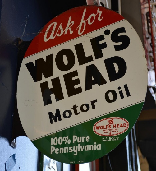 Ask for Wolf's Head Motor Oil Sign (TAC)