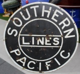 Southern Pacific lines railroad porcelain sign