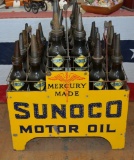 24-Bottle Sunoco Motor Oil Lighted Rack