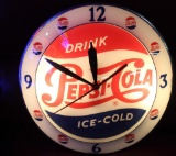 Pepsi-Cola drink ice cold red white and blue clock