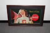 1946 Coca-Cola cheerleader cardboard advertising