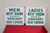 Conoco restroom sanitary seat flange sign set