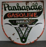Panhandle Gasoline w/logo Porcelain Sign (TAC)