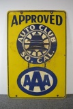 Approved Auto Club So. Cal AAA Metal Sign