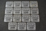 15-Contains Lead Porcelain Gas Pump Signs