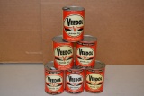 6-Veedol Motor Oil Red Quart Cans