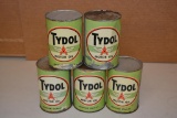 5-Tydol Motor Oil Green Quart Cans