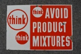 Think Avoid Product Mixtures Porcelain Sign (TAC)