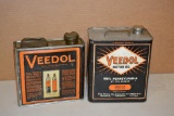 2-Veedol Motor Oil Cans