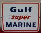 Gulf Super Marine Pump Plate Advertising Sign