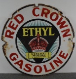 Red Crown Gasoline w/GM Ethyl logo Sign (TAC)