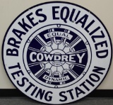 Cowdrey Bendix Brakes Equalized Porcelain Sign