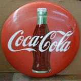 Coca-Cola w/bottle Large Porcelain Sign (TAC)