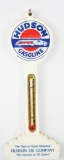 Hudson Gasoline Plastic Pole Thermometer w/Delivery Truck Logo