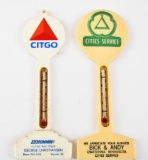 Cities Service & Citgo Plastic Pole Thermometers